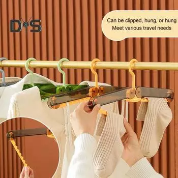 5 шт. складных пластиковых вешалок для одежды прочные несущие не деформируемые многофункциональные дизайнерские вешалки для рубашек и брюк 5pcs зелёный