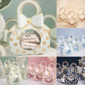 5 шт., сладкая шоколадная упаковка для детского душа, коробка для конфет, драже, подарочная коробка в горошек, день рождения Light green