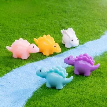 5 шт., случайный цвет, «сделай сам», поделки из смолы, миниатюры динозавров, животных, сказочный сад, украшение для кукольного домика, мох, террариум, микропейзаж 2x3.6cm разноцветный