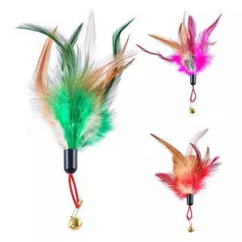 5 шт. сменная игрушка из перьев для кошек, набор перьевых аксессуаров для кошачьей палочки, сменная игрушка для кошек, дразнящая палочка для игрушек для котят