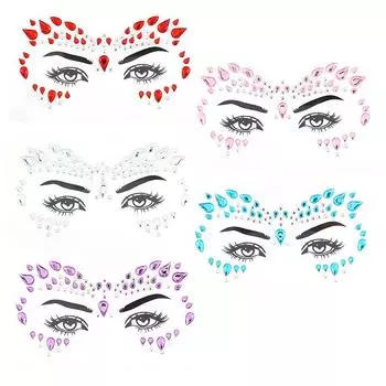 5 шт. смешанные цвета, вечерние наклейки со стразами, цвет глаз, алмазные наклейки, наклейки для ногтей, декоративные наклейки, наклейки 5pcs