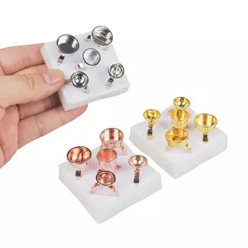 5 шт. смешанных размеров многоразовые металлические кольца для татуировки чернила пигмент держатель чашка микроблейдинг перманентный макияж инструмент розы красного