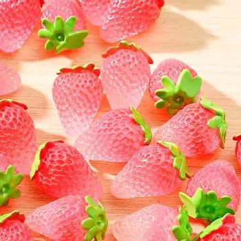 5 шт. смоляная милая имитация клубники своими руками ручной лед через небольшой орнамент материалы ручной работы ночник 5pcs