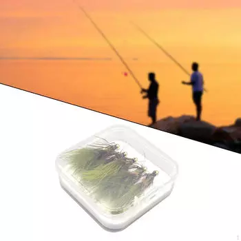 5 шт. снасти для ловли форели нахлыстом с водонепроницаемой бусиной в коробке оливковый