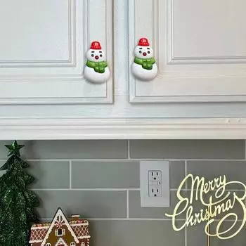 5 шт. Снеговик дверная ручка шкафа крышка рождественский ящик шкаф комод дверь гардероба B