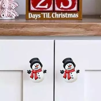 5 шт. Снеговик крышка дверной ручки шкафа рождественский ящик комода дверная ручка для шкафа праздничное украшение крышка A