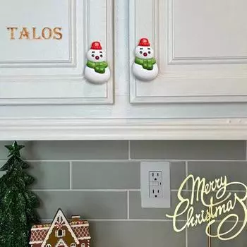 5 шт. Снеговик крышка дверной ручки шкафа рождественский ящик комода дверная ручка для шкафа праздничное украшение крышка A