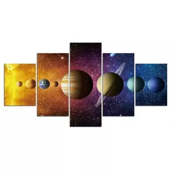 5 шт. Солнечная система Планета Галактика Декор 5 шт. Настенный постер Декор комнаты Современные фотографии Искусство HD Печать Домашний декор без рамки 20x35 20x45 20x55cm