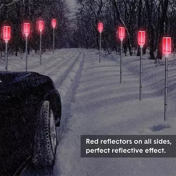 5 шт., солнечные фонари для подъездных путей, маркеры для подъездных путей, ландшафтные отражатели для подъездных путей, для снега, дороги, двора, дома, сада красный