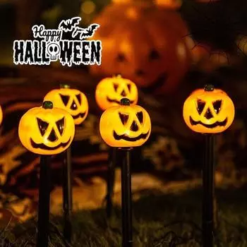 5 шт. Солнечные фонари, уличные украшения на Хэллоуин, тыквенные лампы, светодиодные водонепроницаемые светильники для сада, рождественские светильники для балкона 177 5 LED