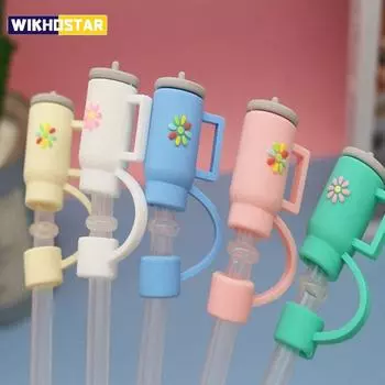 5 шт., соломенная крышка большого диаметра 10 мм, цветная силиконовая герметичная заглушка, аксессуары для ледяного быка, пылезащитный стакан, прямые изгибы, доступны 5PCS Random Color