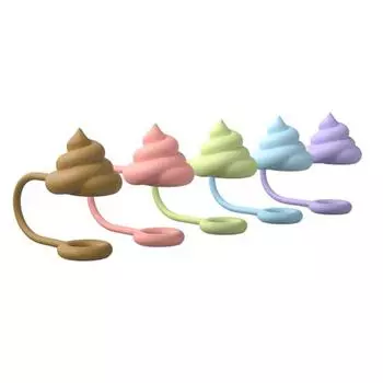 5 шт., соломенная крышка, герметичная силиконовая соломенная крышка, креативная соломенная заглушка в форме какашек для дома, школы, офиса