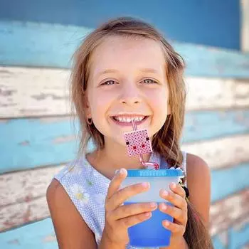 5 шт., соломинки для питья, пищевой класс, без BPA, гладкие края, пиксель, тематические, новинка, соломинки для сока, украшение для вечеринки 5pcs