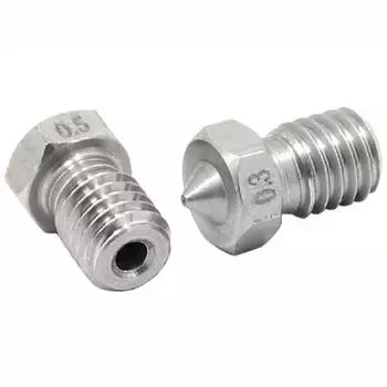 5 шт., сопло из нержавеющей стали, детали для экструдера для 3D-принтера, резьбовая часть накаливания 0.3-1.75mm