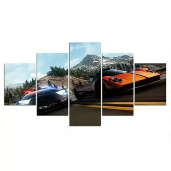 5 шт., спортивные автомобили, гоночный полицейский декор, 5 шт., картины на холсте, искусство, HD печать, домашний декор, 5 панелей, декор для комнаты, современный настенный постер 20x35 20x45 20x55cm