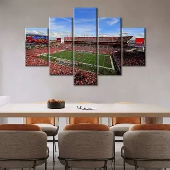 5 шт. Стадион Рэймонда Джеймса Тампа-Бэй Футбол Красный Синий Футбол Мужчины Мальчики Подарочные Фотографии Картины HD Печать Домашний Декор Современное Искусство 20x35 20x45 20x55cm