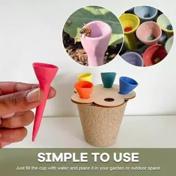 5 шт., стакан для полива насекомых из смолы, пчелиная бабочка, питьевая станция, опылитель, стакан для полива для наружного сада, дворика, декора A