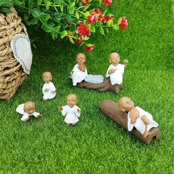 5 шт. статуя монаха миниатюрная фигурка Будды, украшение своими руками, микропейзажные украшения для рабочего стола