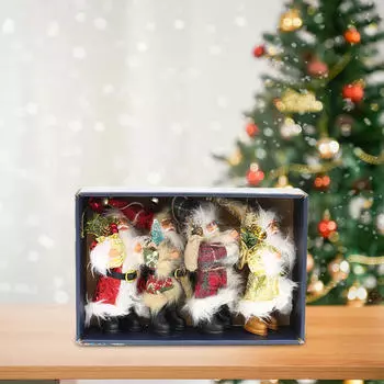 5 шт. стоящая кукла Санта-Клауса, подвесные украшения для рождественской елки, маленькие 7-дюймовые рождественские украшения