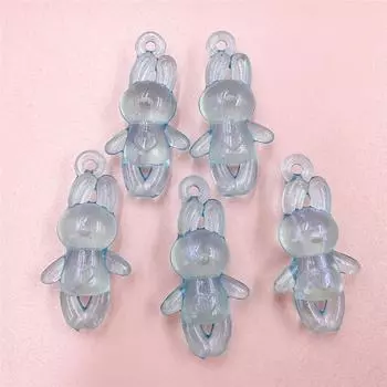 5 шт. стоящих кроликов 23 * 46,5 мм модные акриловые бусины ручной работы материал подвеска своими руками для производства ювелирных изделий бусины синий
