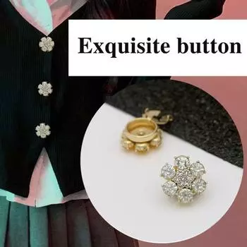5 шт. Стразы Цветок Кнопка Крышка Без Шитья Мгновенное Удаление Мужские Женские Блузки S серебряный