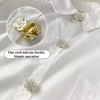 5 шт. Стразы Цветок пуговицы Крышка без шитья Мгновенное удаление Мужчины Женщины Блузки Платья Пальто Шали Рубашки пуговицы Крышка Декоративная запонка L серебряный