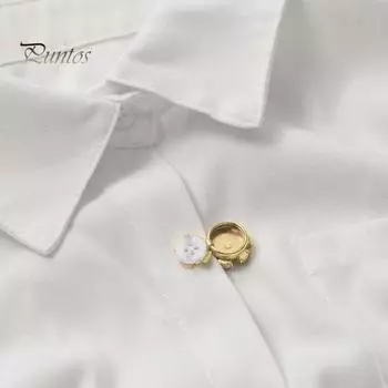 5 шт. Стразы Цветок пуговицы Крышка без шитья Мгновенное удаление Мужчины Женщины Блузки Платья Пальто Шали Рубашки пуговицы Крышка Декоративная запонка L золотистый