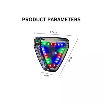 5 ШТ. Стробоскопический сигнальный фонарь на солнечной батарее для мотоцикла, автомобиля, мотоцикла, разноцветный, водонепроницаемый светодиодный ночной задний мигающий сигнальный фонарь для автомобиля, мотоцикла 1PCS