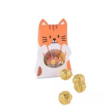 5 шт. сумка для хранения складные подарочные коробки для детей коробка конфет кошка подарочные упаковочные пакеты принадлежности для дня рождения с прозрачным окном собака