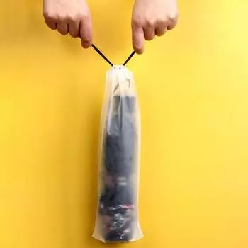 5 шт. сумка для хранения зонтов пылезащитный дизайн на шнурке прозрачный складной держатель для зонтов для улицы белый/чистый