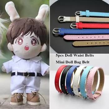 5 шт., сумка для куклы из искусственной кожи, пояс, супер мини-игрушка, воротник куклы, 20 см, хлопковые куклы 4