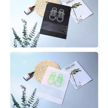 5 шт. сумок для обуви, большая дорожная сумка для обуви из утолщенного нетканого материала, пыленепроницаемая дорожная сумка для обуви с завязками для упаковки/дома 44cm темно серый