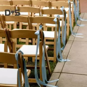 5 шт. Свадебные банты для украшения прохода, атласные ленты, банты для церемонии на спинке церковной скамьи, ленты для свадебного фона, декор прохода синий