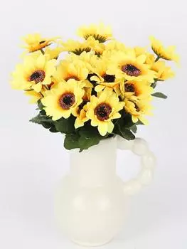 5 шт. Свадебные цветы искусственные подсолнухи композиция шелковые искусственные цветы для дома гостиная свадебное украшение