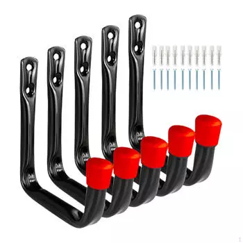 5 шт. сверхмощные гаражные крючки, универсальные крючки, настенный органайзер, крючок для хранения организации красный