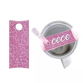 5 шт. сверкающих именных табличек, акриловая крышка для стакана, именная табличка для стакана на 40 унций, персонализированная бирка для чашки, аксессуар for 40oz A розовый