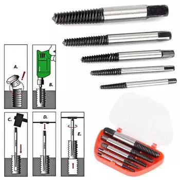 5 шт., сверла для извлечения винтов, направляющие, инструменты для ремонта сломанных поврежденных болтов 5pcs