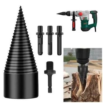 5 шт., сверла для раскалывания дров, сверхмощные высокоскоростные стальные острые наконечники, эффективные инструменты для лесозаготовок, электрическая дрель, инструменты для спирального раскола бревен A