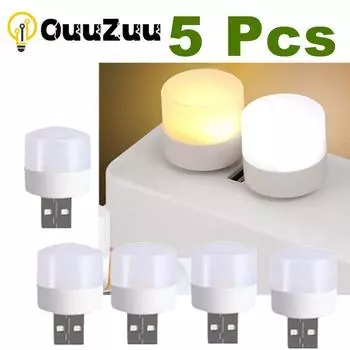 5 шт., светодиодная лампа с USB-разъемом, 1 Вт, супер яркая защита для глаз, USB-книжный светильник, компьютер, мобильная зарядка, USB-светодиодный ночник