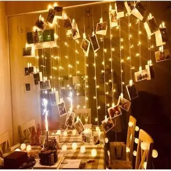 5 шт. светодиодных гирлянд для самостоятельной сборки свадебных вечеринок, спальни, Рождества, Дня благодарения, Дня святого Валентина, Дня матери EU 220V 10m жёлтый