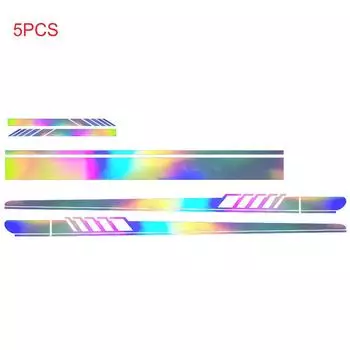 5 шт. светоотражающая полоса виниловая наклейка на боковую часть автомобиля автогонки спортивные наклейки разноцветный