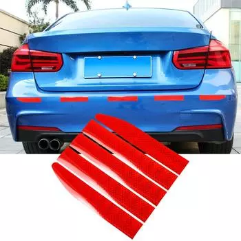 5 шт. светоотражающих наклеек для автомобиля, предупреждающая лента безопасности, автомобильный кузов, внешнее украшение багажника, яркие предупреждающие наклейки красный