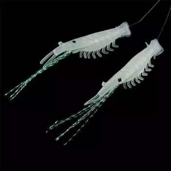 5 шт. светящиеся искусственные приманки для креветок, рыболовная приманка, одинарный крючок, снасть, кривошипная приманка 13