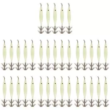 5 шт. светящихся приманок для креветок 8 см кальмар джиг-крючок осьминог жесткие приманки (Серебряный) #C