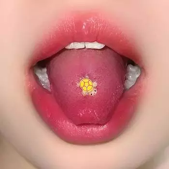 5 шт. светящийся маленький черепаший язык ноготь милый смоляной язык кольцо пирсинг кольца прокол ювелирные изделия 5pcs