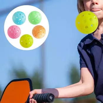 5 шт. светящийся шар Pickleball, аксессуары, мяч для соревнований 74 мм Pickleball, практика