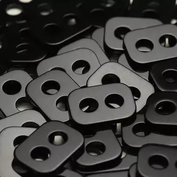 5 шт. свиной нос с большим отверстием прямоугольная смоляная пуговица для пуховика женская одежда двухсторонняя нейлоновая веревка для пальто пуговица 1 #[40x30mm LY702 #rectangular pig nose black]