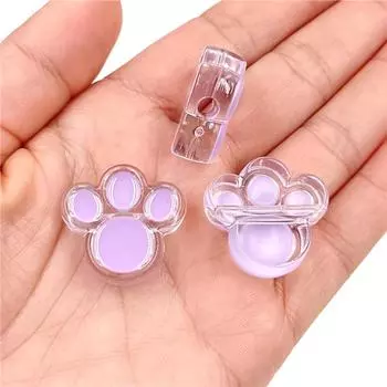 5 шт. свободные бусины DIY браслет материал ожерелья 25 мм модные креативные бусины ручной работы для ног прозрачные капли масла ювелирные аксессуары акрил фиолетовый