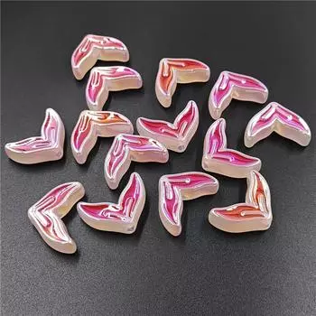 5 шт. свободные бусины, односторонние капли масла, креативный рыбий хвост, акрил, сверкающие DIY ювелирные аксессуары, материал для изготовления браслетов, бусины из бисера красный