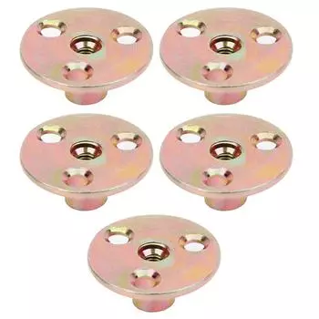 5 шт. T-образная гайка с фланцем из оцинкованного железа с 3 отверстиями, круглая гайка для мебели M10